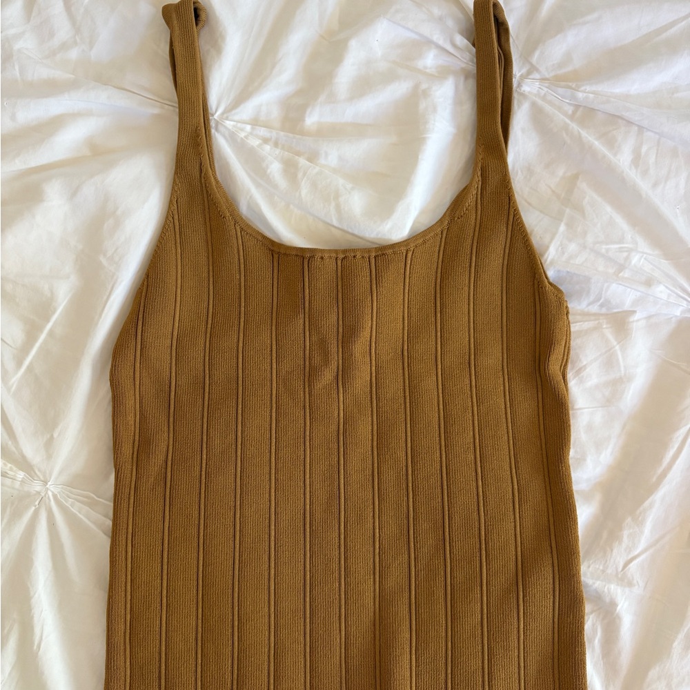 J. Crew Camel Ribbed Knit Top